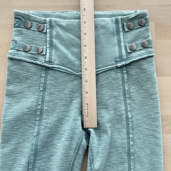 Free People Catch Me If You Can Leggings XS Moto Snap Button Cotton Patchwork - Picture 12 of 13